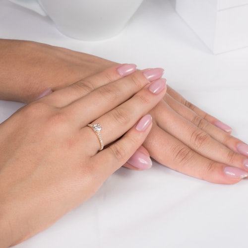 Pierścionek zaręczynowy Share Your Love: złoty, diament